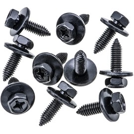 Rexka 10pcs M6-1.0 Tapping Screw Bolt for Jeep Dodge Ram Grand Cherokee Wrangler JK Dodge Ram - Convertible Top Mounting Plate/Fuel Filler Door/Headlight Mounting/Pickup Box