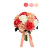 Angel Isabella 8" Bouquet-Shade of Coral,Peach,Ivory Open Roses with Rhinestone
