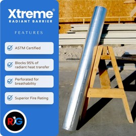 RadiantGUARD Radiant Barrier 542 sq ft Insulation Roll Xtreme Heavy Duty Attic Foil, 26-inch by 250-feet Perforated Breathable Double Reflective Aluminum Thermal Roll