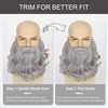 Yan Dream Men Grey Curly Fake Beard with Mustache Wavy