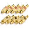 Pair the RCA socket with the red and black stereo