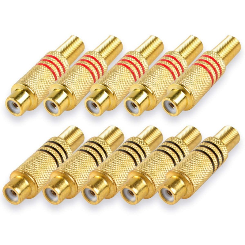 Pair the RCA socket with the red and black stereo