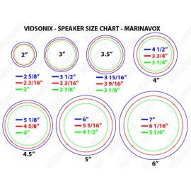 Vidsonix 3.5" WHT Motorcycle Boat Spa Hot Tub Golf Cart Marine Speakers VX-S35WX Vidsonix