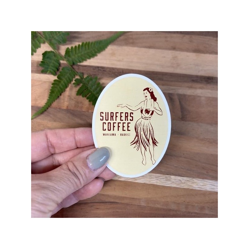 Surfers Coffee Sticker Hula Girl