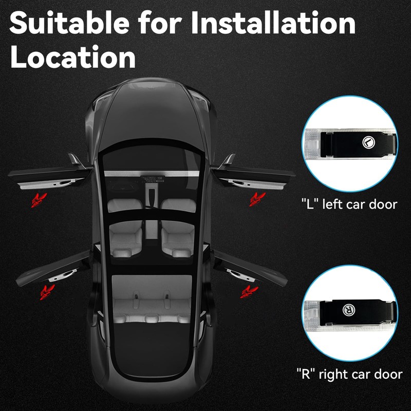 JUNMEI Door Lights Logo Projector Puddle Lights Ultra-Bright Welcome Step