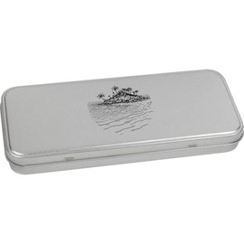 Azeeda 'Marooned Island' Metal Hinged Stationery Tin/Storage Box (TT00249445)
