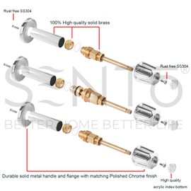 SENTO Bathtub and Shower 3 Handle Tub Trim Set For Gerber Faucets Bathtub Shower, Easy Installation, Heavy Duty Metal, Polished Chrome