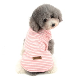 Ranphy Striped Pet Shirt Cotton Dog Clothes Cute Puppy T-Shirt Pet Clothes for Small Dogs Pet Summer Vest Pink XL