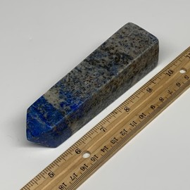 307.1g, 4.9"x1.2"x1.2", Natural Lapis Lazuli Tower Point Obelisks 4 Sided Healing from Afghanistan, Collectible, Home Decor, B30468