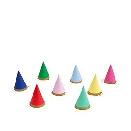 Meri Meri Birthday Mini Party Hats (Pack of 8), Bright and Colorful Kids Mini Birthday Party Hats