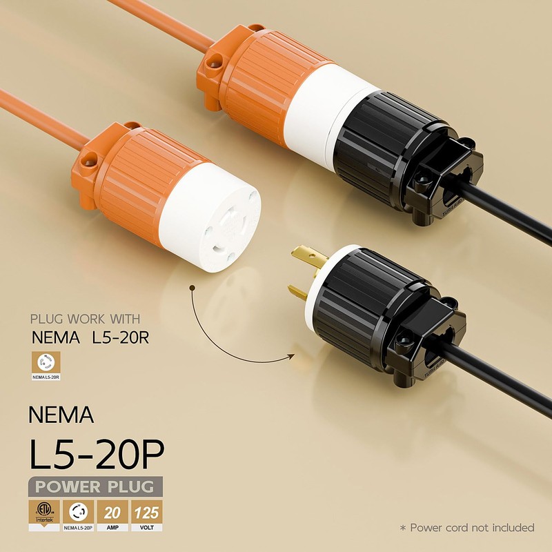 Nema L5-20P 20 Amp 125 Volt Connector, L5-20 Locking Power