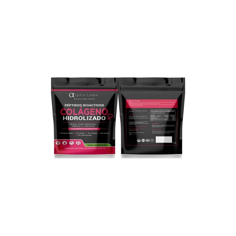 Alpha Labs Colágeno Hidrolizado 500g Antiedad Piel Péptidos
