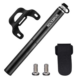 ROCKBROS Bicycle Pump Mini Pump Portable High Pressure 160 PSI Air Pump with Pressure Meter and All Valves for MTB, Road Bike, E-Bike