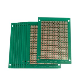 GENNEL 10-Pieces 50mm x 70mm Copper Strip PCB Board, 368 Holes Perfboard, Universal Stripboard Printed Circuit Board for Soldering Prototyping Testing Repair DIY