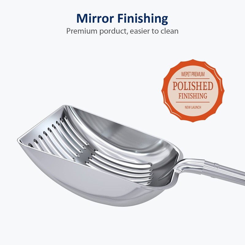 WePet Cat Litter Scoop, Aluminum Alloy Sifter, Kitty Metal Scooper,