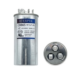 ETERPEK 30+5 uF 30/5 MFD ±6% 370V/440VAC CBB65 Dual Run Start Capacitor for AC Round A/C Capacitor for Motor Run, Condenser Straight Cool, Heat Pump, Air Conditioner, AC Unit Fan, HVAC