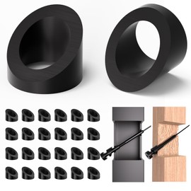 Gyykzz 24Pack Black PVD Technology 33° Beveled Angle Washers for Cable Railing Stair Ends, Marine Grade T316 Angle Hardware for Stair Cable Railing, Beveled Edge Washer Max for 5/16" Cable Railing Kit