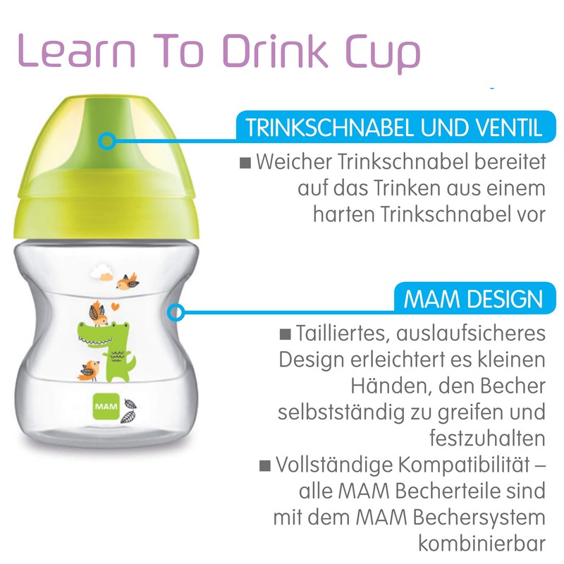 MAM Learn to Drink Cup 628351 FASHION190 ML Drinking Beaker