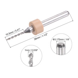 sourcing map Micro PCB Drill Bit Set, 1/8" Shank 1mm Solid Tungsten Carbide CNC Engraving Print Circuit Board Drill Bits Rotary Tool 10pcs