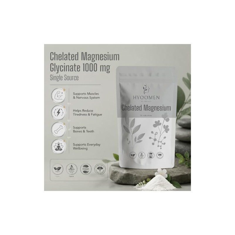 Chelated Magnesium Glycinate 1000 mg Single Source