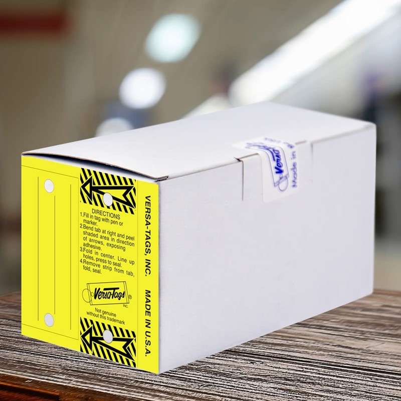 Versa-Tags Multi-Use Write-On Self-Laminating Key Tags – 250 Yellow Real