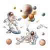 DaraBaby Vinil Decorativo Astronauta Nave Planetas Cuarto Niño Bebé