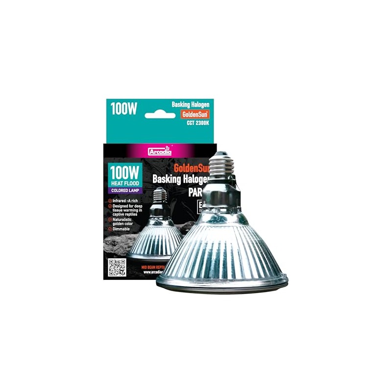 Arcadia Golden Sun Basking Halogen Lamp-100 Watt