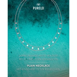 Purelei® Plain Women's Necklace - Women's Necklace Made of Durable Stainless Steel - Waterproof Chain - 40-50 cm Length Adjustable - Necklace for Your Individual Look, Stainless Steel