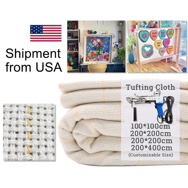 Primary Tufting Cloth with Marked Lines, Large Size Needlework Fabric,
