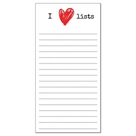PartiKraft I LOVE LISTS - Notepad Shopping List/To Do List - DL Size - 50 Sheets (1 x Notepad)