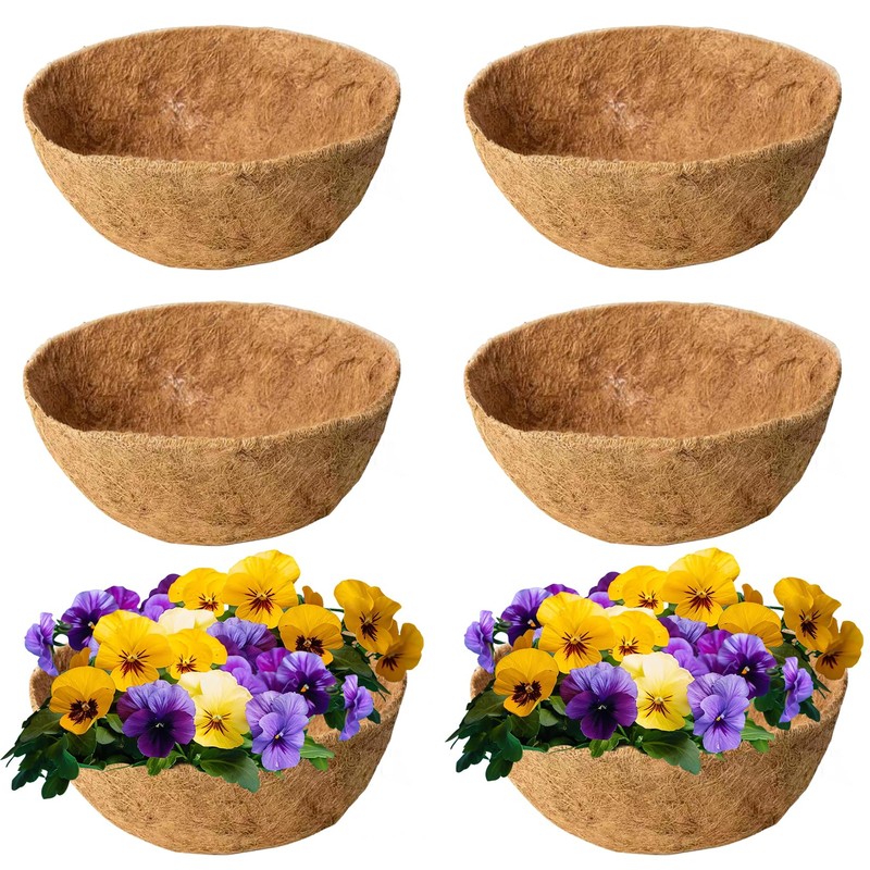 6 Pack 16 Inch Coco Liners for Hanging Baskets Coconut