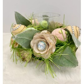 Deco New Easter Capiz Centerpiece Candleholder Dragonfly Egg Decor