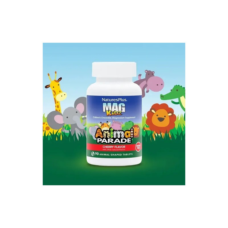 Suplemento Naturesplus Animal Parade Magnesio Mag Kidz Sabor Cereza