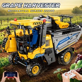 Reobrix Grape Harvester RC Tractor Toy Building Set, City Construction Vehicle Set 22026 Farm Technic Truck Model Kit for Adults, Collection Decor or Gift for Boys Girls and Machinery Lovers