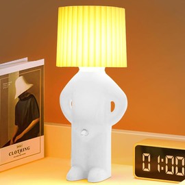 KQWVZ Funny LED Table Lamp, Creative Night Light A Little Shy Man, Shy Man Night Light with Shade, Romantic LED Bedside Lamp, Table Lamp LED for Bedroom (Yellow)