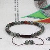 Natural Gray African Bloodstone 6mm Round Beads Adjustable Braided Macrame