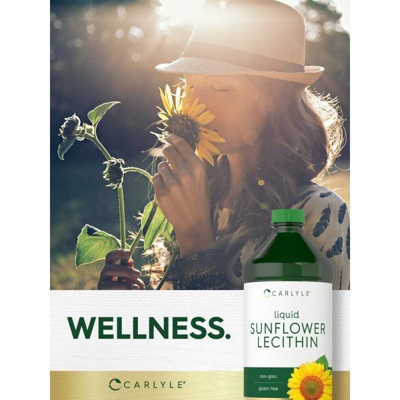 Sunflower Lecithin Liquid 16 oz Pack Non-GMO Soy Free Gluten