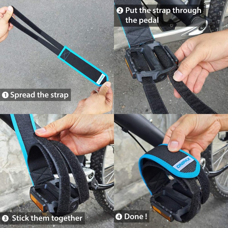 ONIPAX 1 Pair Bike Pedal Strap Toe Clips Straps Tape