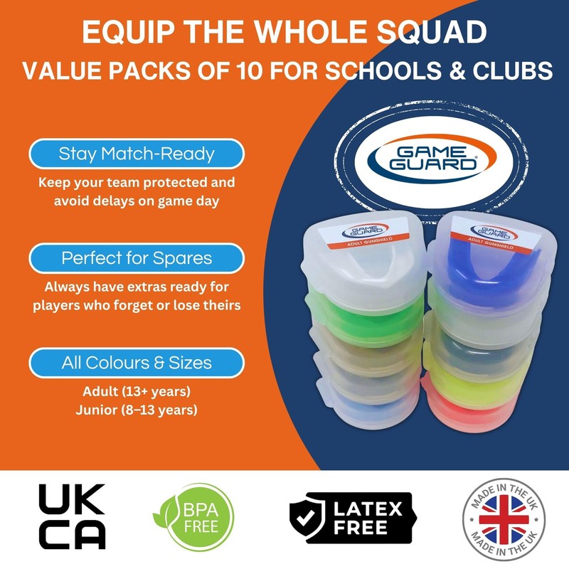 GAME GUARD Boil & Bite Mouth Guard/Gum Shield – Mouldable
