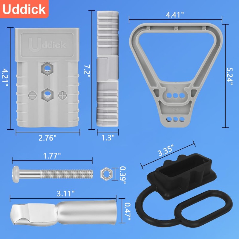 Uddick 350 Amp Battery Quick Disconnect Connecteur, 2/0 AWG 600V