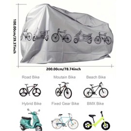 YOSHICA Bicycle Cover, Waterproof, Thick, Tear Resistant, Motor-Assisted, UV Treatment, Heat Resistant, Cycle Cover, Durable, Anti-Theft, Windproof Buckle, Dustproof, Rainproof, Snow Proof, Rain, Snow