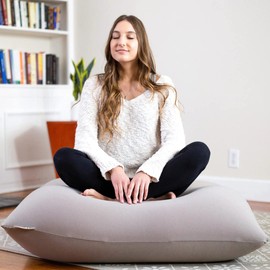 Yogibo Mini Bean Bag, Small Beanbag Chair for Kids, Teens and Adults, Great for Meditation and Sitting, Fibead Filling Conforms to Body, Washable, Removable Cover, Dark Grey
