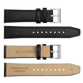 WOCCI Elite Watch Strap, Top Grain Leather, Quick Release, Strap Width 18 mm, 20 mm, 22 mm, Leather