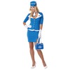 California Costumes Women's Retro Stewardess Adult, Blue, Large