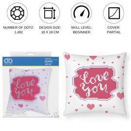 DIAMOND DOTZ ® - Love You Mini Pillow Diamond Painting Artwork Kit Diamond Painting Kits, Diamond Art Kits for Adults, Gem Art, Diamond Art, Diamond Dotz Kits