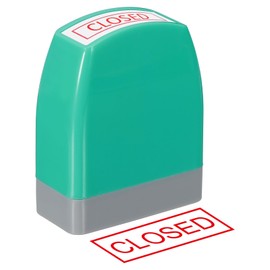 PATIKIL Closed Notice Stamp Self Inking, Red Ink Office Stamps Pre Inked Message Stamp Refillable Business Stamp, Green