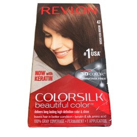 Revlon Permanent Hair Color Dye Colorsilk 4.4 oz 47 Medium Rich Brown 3 Pack