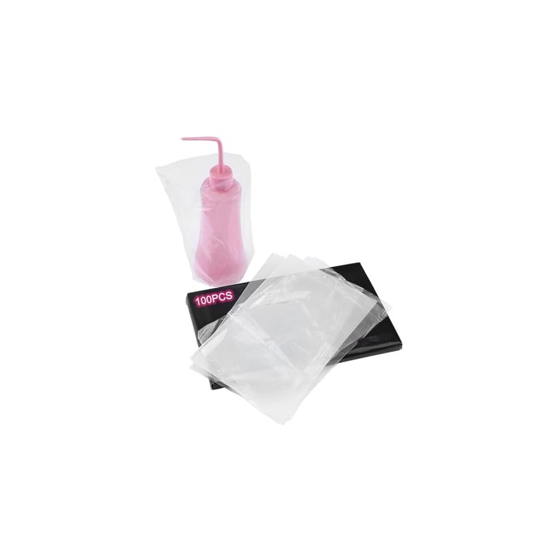 100pcs Tattoo Wash Bottle Bags Disposable Transparent Squeeze Bottle Covers