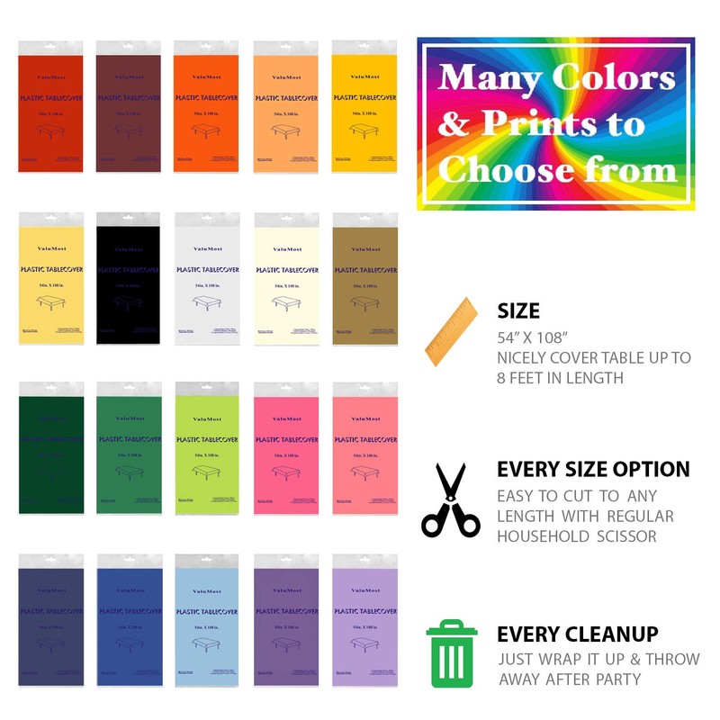 Party Essentials ValuMost Disposable 54" x 108" Plastic Rectangle Table