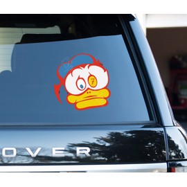 Barry Sheene No. 7 Duck Cartoon effect funny Decal Sticker Car, Van, Laptop, Doors or Walls ideal for Camper Vans, Caravans Cars and Vans National Pride